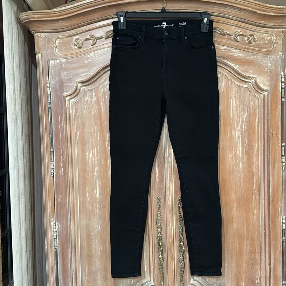 7 For All Mankind Black Skinny Jeans